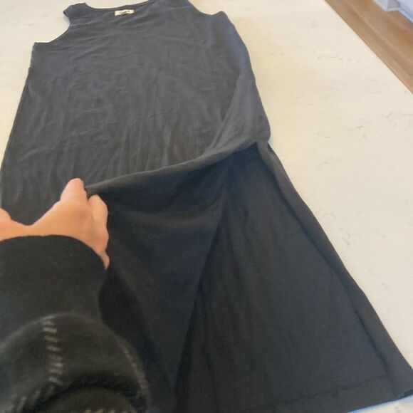 PACT Soft Spun Dress 100% Organic Cotton Black Sleeveless Column Maxi Dress Sm - Picture 6 of 12